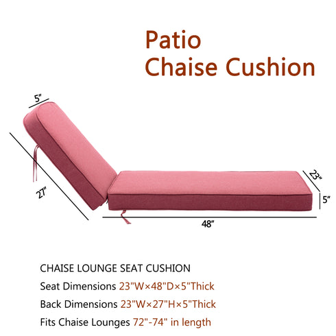Ranu Extra Thick Outdoor Cushion Set – Red Patio Chair Cushions | Outdoor Seat & Back Cushions | Weather-Resistant Outdoor Cushions | Kinwell Furniture